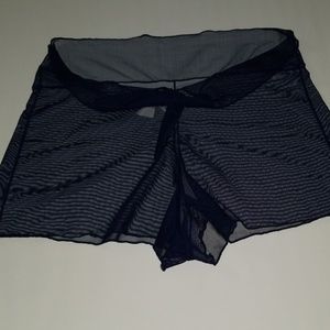 Sheer bikini bottom coverup